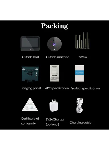 4.3-inch WiFi Peephole Door Viewer Night Vision Motion Detection 1080P Door Camera S52 