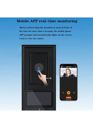 4.3-inch WiFi Peephole Door Viewer Night Vision Motion Detection 1080P Door Camera S52 