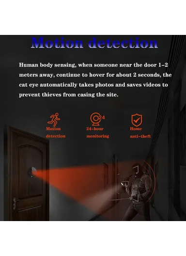 4.3-inch WiFi Peephole Door Viewer Night Vision Motion Detection 1080P Door Camera S52 