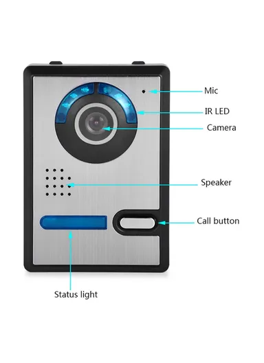 7-inch Wired Video Doorbell Home Intercom Kit, EU Plug 801FA11 