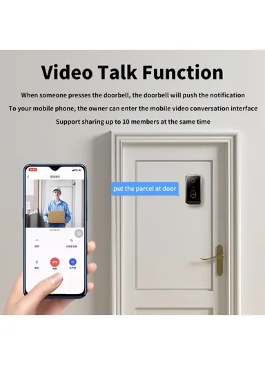 Motion Detection Wireless WiFi Doorbell Phone APP Voice Intercom Video Talk Smart Doorbell X10
