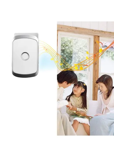 Smart Home Wireless Doorbell Elder Emergency Alarm EU Plug 80m Remote Emergency Call Bell 2 Receivers &amp; 2 Call Buttons C20 - Silver