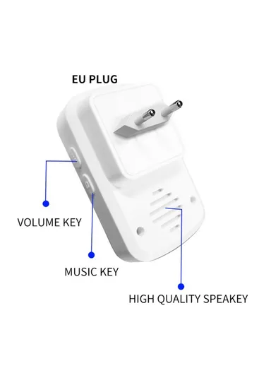 Smart Home Wireless Doorbell Elder Emergency Alarm EU Plug 80m Remote Emergency Call Bell 2 Receivers &amp; 2 Call Buttons C20 - Silver
