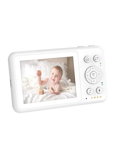 3.2-inch LCD Baby Monitor 2 Way Voice Built-in Lullabies Home Baby Security Camera D031 - Blue / EU Plug