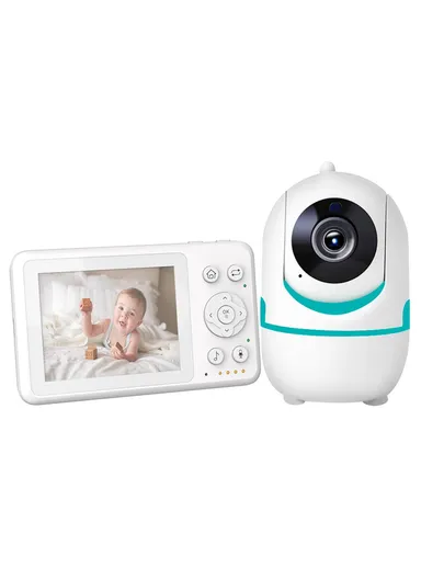 3.2-inch LCD Baby Monitor 2 Way Voice Built-in Lullabies Home Baby Security Camera D031 - Blue / EU Plug
