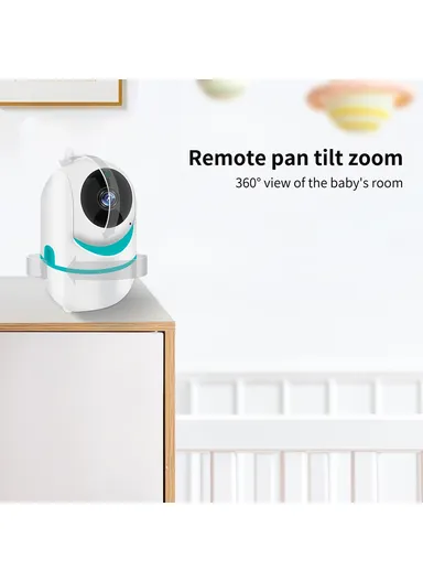 3.2-inch LCD Baby Monitor 2 Way Voice Built-in Lullabies Home Baby Security Camera D031 - Blue / EU Plug