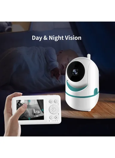 3.2-inch LCD Baby Monitor 2 Way Voice Built-in Lullabies Home Baby Security Camera D031 - Blue / EU Plug