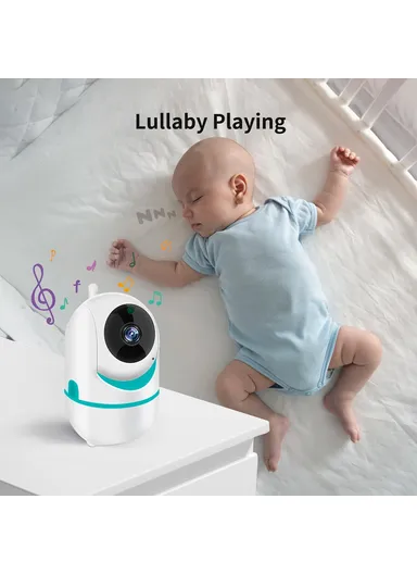 3.2-inch LCD Baby Monitor 2 Way Voice Built-in Lullabies Home Baby Security Camera D031 - Blue / EU Plug