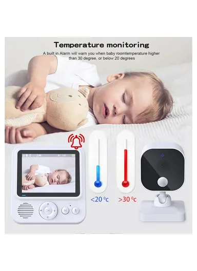 Baby Monitor 2.8 inch Indoor Security Camera Two-Way Audio, Lullabies - EU Plug ABM900