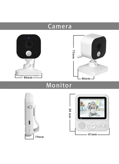 Baby Monitor 2.8 inch Indoor Security Camera Two-Way Audio, Lullabies - EU Plug ABM900