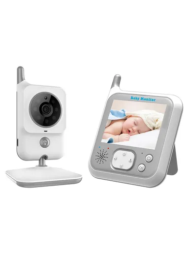 Baby Safety Monitor 3.2-inch Wireless Digital Monitor Two-way Intercom Room Temperature Detection - EU Plug VB607