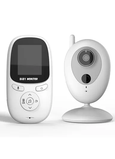 2.0-inch Night Vision Wireless Baby Monitor Room Temperature Monitor Intercom Camera - EU Plug