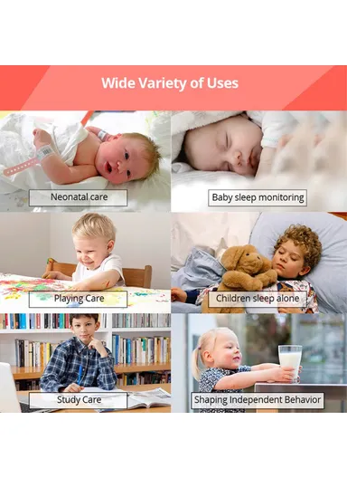 2.0-inch Night Vision Wireless Baby Monitor Room Temperature Monitor Intercom Camera - EU Plug