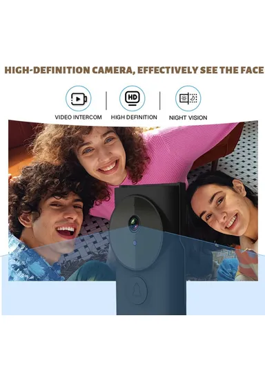 IP44 Waterproof 2.4G Transmission 3.5 Inch IPS Screen Two Way Audio Night Vision HD Video Doorbell Kit Y9-KP1 - Black