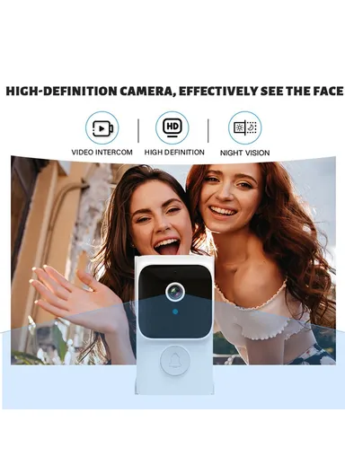 Y8-KP1 2.4G Transmission 3.5 Inch IPS Screen Two Way Audio Night Vision HD Video Doorbell Kit for Home Security - White