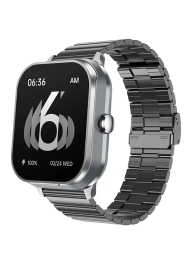 D8 Pro 2-in-1 Bluetooth-compatible TWS Earphone Health Monitoring Bluetooth-compatible Calling Smart Watch, Steel Strap - Silver