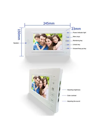 N1 7 Inches Doorbell Camera Video Intercom System for Villa Home Office Apartment - EU Plug