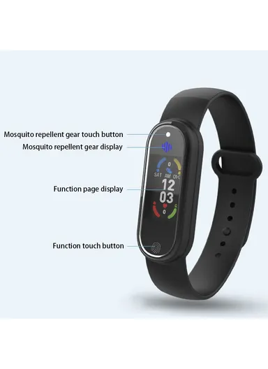 Mosquito Repellent Smart Watch, Blood Pressure Heart Rate Health Monitoring Sports Bracelet Q3 