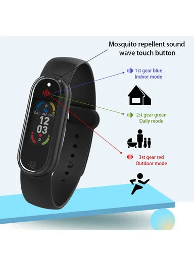 Mosquito Repellent Smart Watch, Blood Pressure Heart Rate Health Monitoring Sports Bracelet Q3 