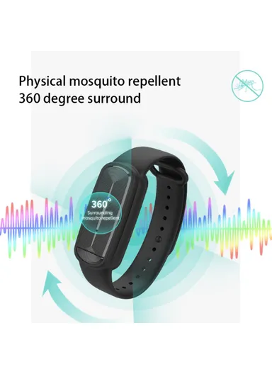 Electronic Ultrasonic Mosquito Repellent Bracelet Outdoor Anti-Mosquito Pest Control Wristband M90  - White