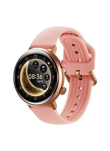 W2 Smart Watch for Women 1.32 Inch AMOLED Screen Health Tracking 5 ATM Waterproof Fitness Tracker - Pink