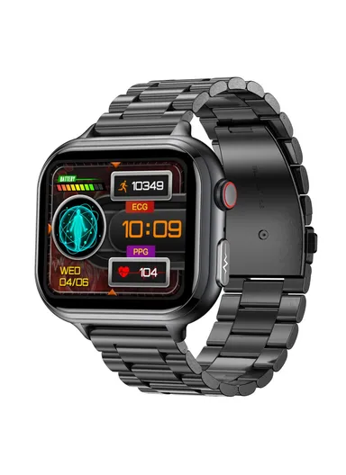 Steel Strap 1.91 Inch Smart Watch Bluetooth-compatible Call ECG Health Monitor Waterproof Sports Pedometer Watch TK17 - Black