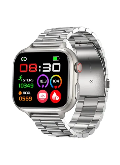 Steel Strap 1.91 Inch Smart Watch Bluetooth-compatible Call ECG Health Monitor Waterproof Sports Pedometer Watch TK17 - Silver
