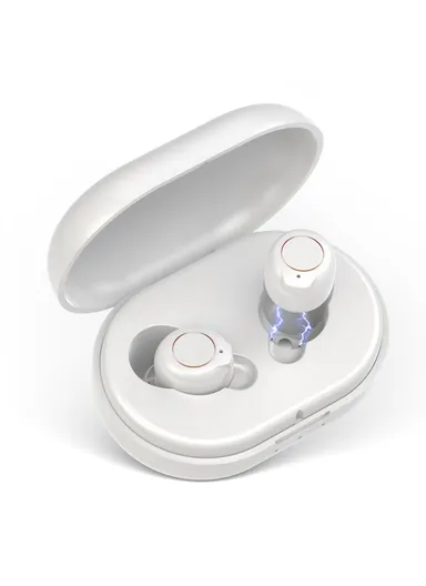 Upgraded Binaural Magnetic Rechargeable Hearing Aid Wireless Elderly Voice Amplifier - White