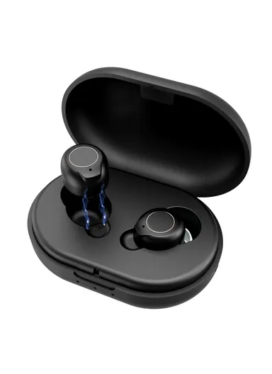 Upgraded Binaural Magnetic Rechargeable Hearing Aid Wireless Elderly Voice Amplifier - Black