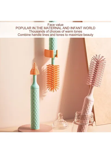 4-in-1 Electric Baby Bottle Brush Set Nipple Brush Straw Cleaner Brush Cleaning Set (BPA-Free, No FDA Certificate) - Orange