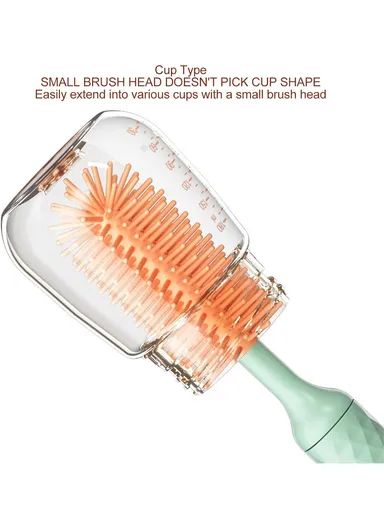 4-in-1 Electric Baby Bottle Brush Set Nipple Brush Straw Cleaner Brush Cleaning Set (BPA-Free, No FDA Certificate) - Pink