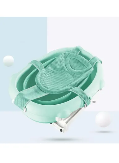 Newborn Baby Bath Seat Support Net Bathtub Sling Shower Mesh Bathing Cradle - Green