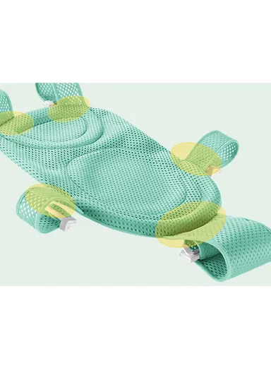 Newborn Baby Bath Seat Support Net Bathtub Sling Shower Mesh Bathing Cradle - Green