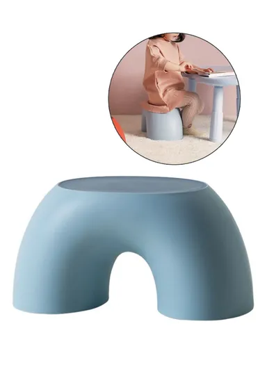 Children's Stool Simple Small Home Round Smooth Comfortable Non-slip Durable Shoe Changing Stool Chair - Blue