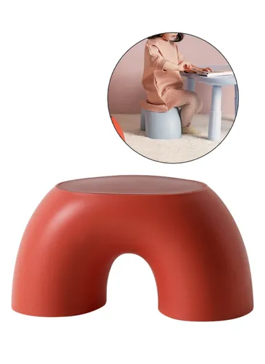 Children's Stool Simple Small Home Round Smooth Comfortable Non-slip Durable Shoe Changing Stool Chair - Red