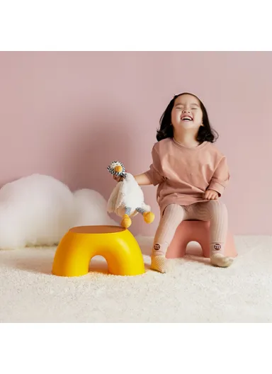 Children's Stool Simple Small Home Round Smooth Comfortable Non-slip Durable Shoe Changing Stool Chair - Red