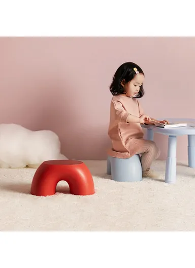 Children's Stool Simple Small Home Round Smooth Comfortable Non-slip Durable Shoe Changing Stool Chair - Yellow