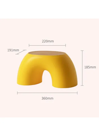 Children's Stool Simple Small Home Round Smooth Comfortable Non-slip Durable Shoe Changing Stool Chair - Yellow