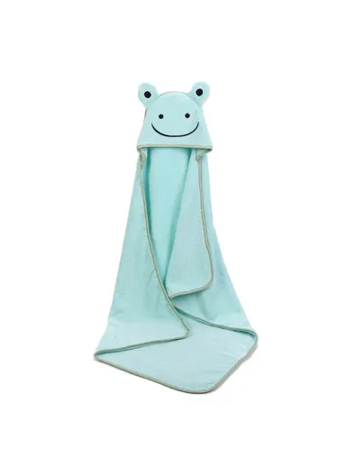 90x90cm Newborn Baby Bath Towel Soft Absorbent Cartoon Hooded Bathrobe Blanket Infant Towel - Green
