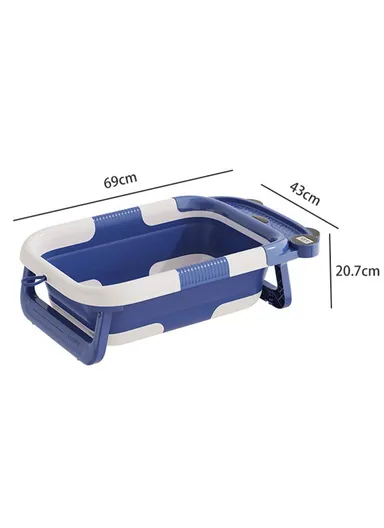 Collapsible TPE+PP Infant Baby Bath Tub with Thermometer for Newborn Toddler RJ307 - Green