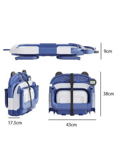 Collapsible TPE+PP Infant Baby Bath Tub with Thermometer for Newborn Toddler RJ307 - Green