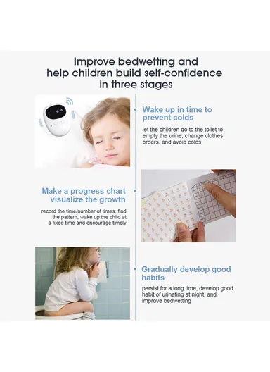 Wireless Detachable Bedwetting Alarm for Infants  /  Elderly 3 Modes Nighttime Urine Sensor (With Black Screen) TXQ-02