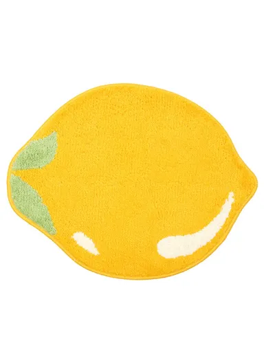 48 x 60cm Irregular Fruit Design Water Absorbent Bath Rug Machine Washable Non Slip Entrance Mat - Lemon