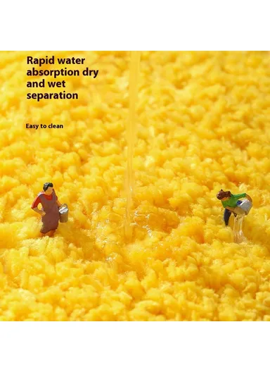 48 x 60cm Irregular Fruit Design Water Absorbent Bath Rug Machine Washable Non Slip Entrance Mat - Lemon