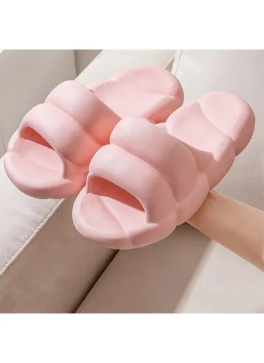 1 Pair EVA Slippers Non-Slip Quick Drying Shower Slides Bathroom Sandals - Grey / 44-45