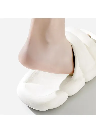 1 Pair EVA Slippers Non-Slip Quick Drying Shower Slides Bathroom Sandals - Grey / 44-45