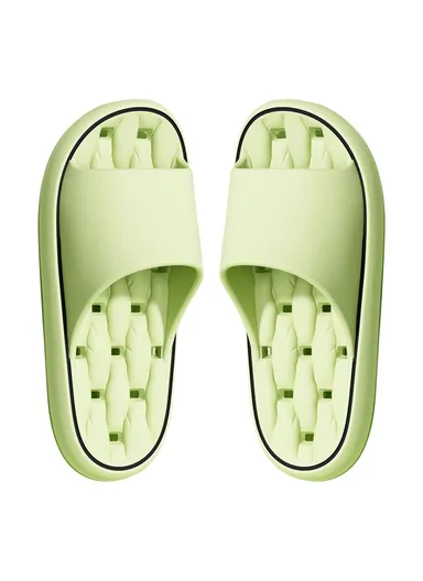 1 Pair Non-Slip Bathroom Slippers Drying Hole EVA Shower Shoes - Green / 40-41