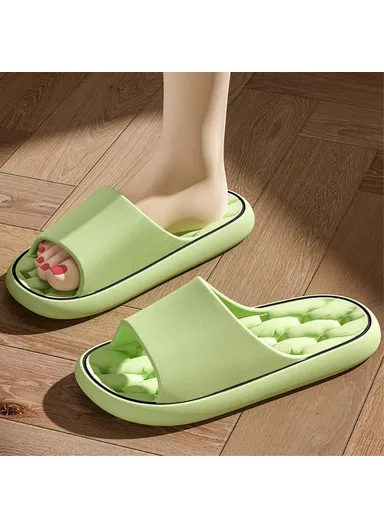 1 Pair Non-Slip Bathroom Slippers Drying Hole EVA Shower Shoes - Grey / 44-45