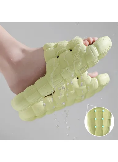 1 Pair EVA Shower Shoes Quick Dry Non-Slip Bathroom Slippers - Grey / Fits 43-44