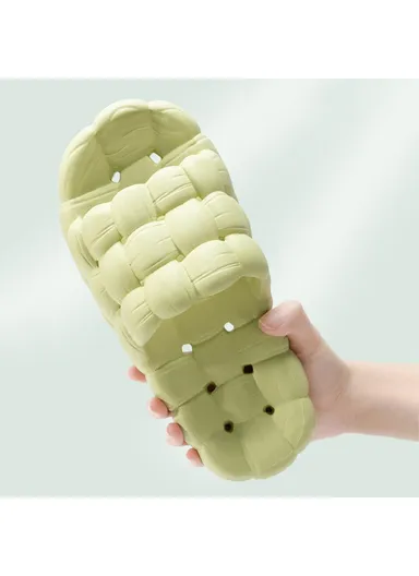 1 Pair EVA Shower Shoes Quick Dry Non-Slip Bathroom Slippers - Grey / Fits 43-44